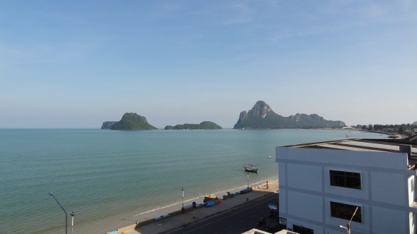 The Hadthong Hotel, balcony view over the Gulf of Thailand.