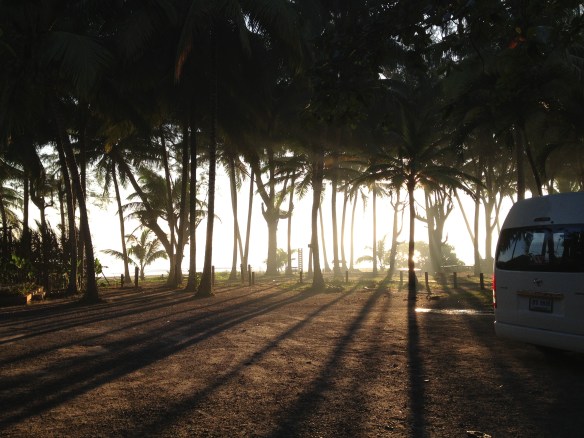 My last view of the Gulf of Thailand as the early morning rays shone through from the beach.