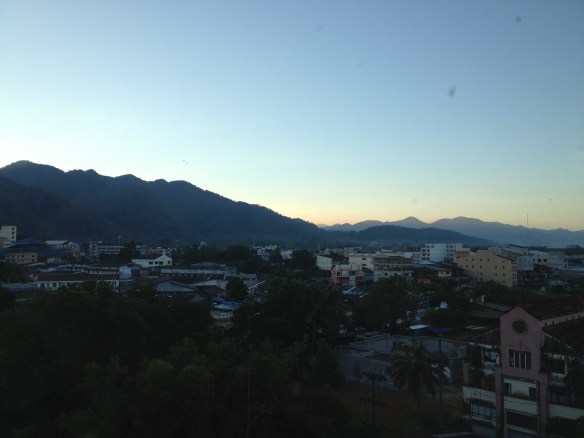 Sunrise from the Tinidee hotel in Ranong.