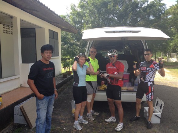 A morning feed stop - and an always welcome selection of fruit and cooling drinks etc.