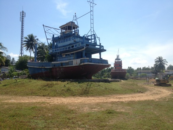 These boats are a stunning 2km inland.