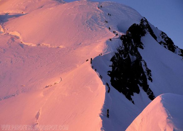The Bosses ridge on Mont Blanc.