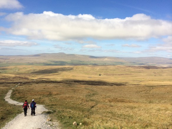 Starting the long trek to Whernside (far right) - Ingleborough can be seen in the far (centre left) distance too.