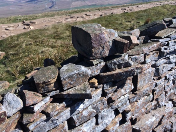 From the trig point on top of Whernside. in the far distance below you can just make out the Ribblehead viaduct.