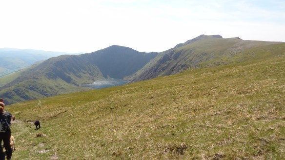Taken from just below the summit of Mynydd Moel, the horseshoe walk that we have just undertaken comes into view.