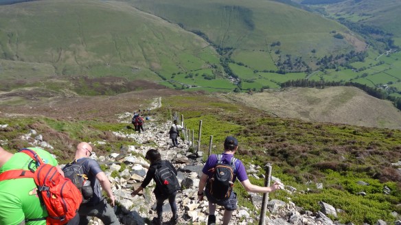 The steep path down to join the earlier path we came up on - hard going on the knees!