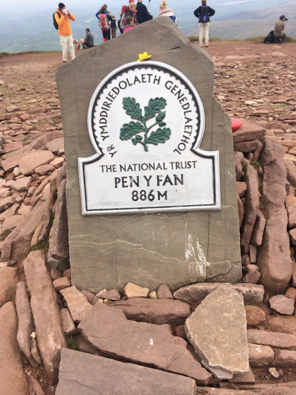 On the top of Pen Y Fan, the highest point in South Wales.