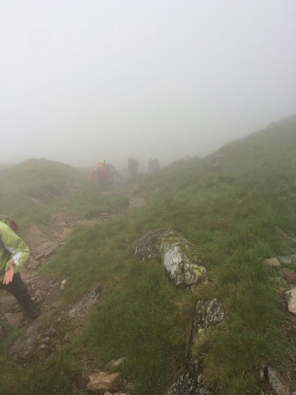 Ascending the steep drag up Red Screes - at least it wasn't raining!