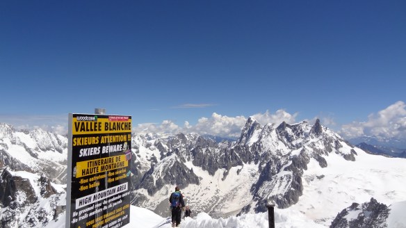 The top of the famous Vallee Blanche glacier, looking towards Italy