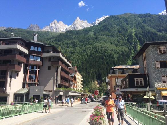 Looking from town towards the Grand Jurasses