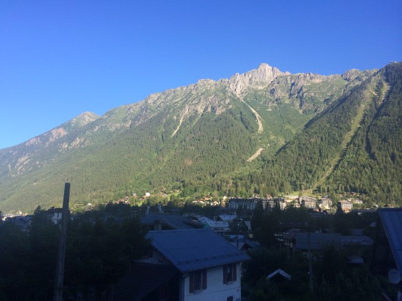 View from the chalet of the western side of the Chamonix valley.......