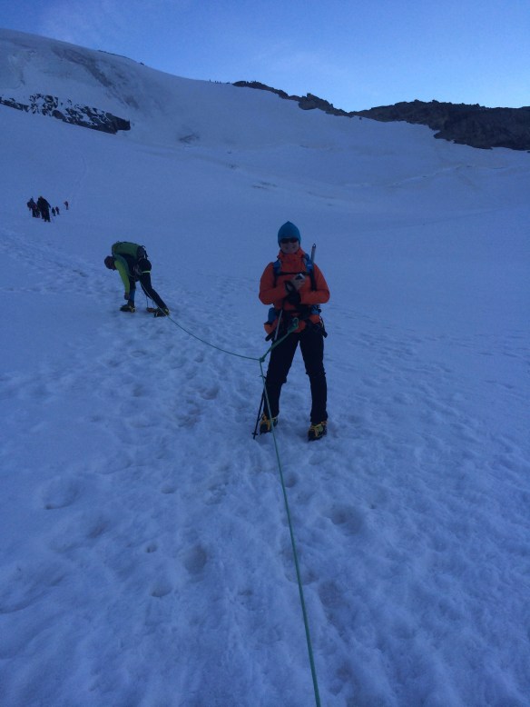 ....with crampons on and all well wrapped up - it was very cold!
