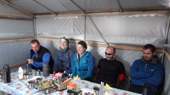 Hut life at 3,730m - this was our dining hut - home for all meals for the next five or more days....