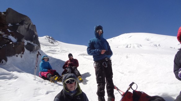 A we all earned breather at Lenz Rocks, 4,800m, our highest point of the day, the temperatures massively different up here.