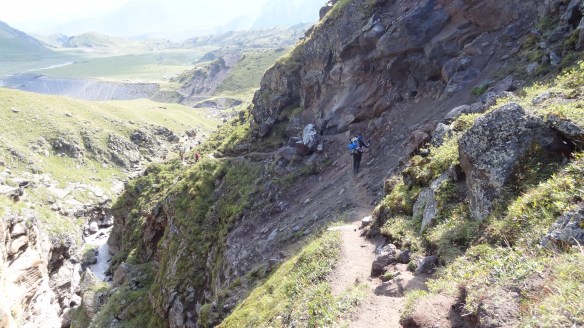 Heading through 'the goge' - Base Camp finally in view in the distance.
