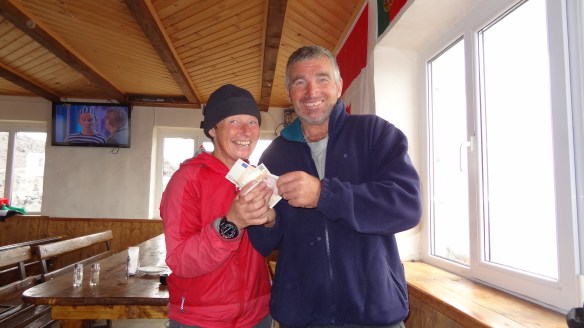 ....whilst Viktor and Adele sort out monies to pay to guides, cooks, and snowcat drivers alike.