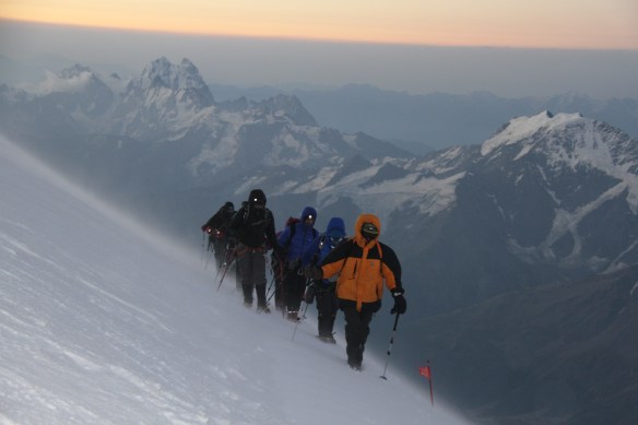 Just approaching the saddle of Elbrus.