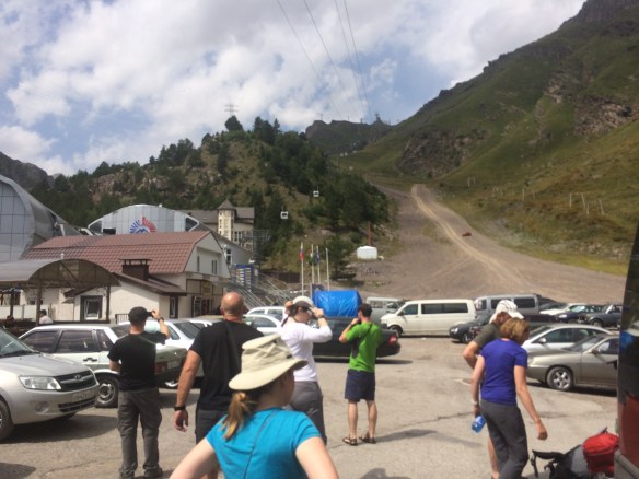 In the ski resort of Terskol at 2,400m - not pretty, but functional at least!