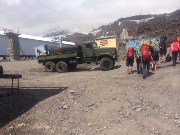 Leaving the cable car and heading to the chairlift...