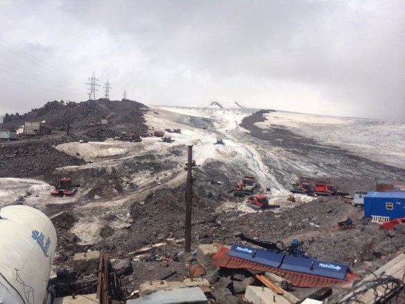 The snowcats - we'd ride in the back of these sometime after midnight to help us on our way a bit.