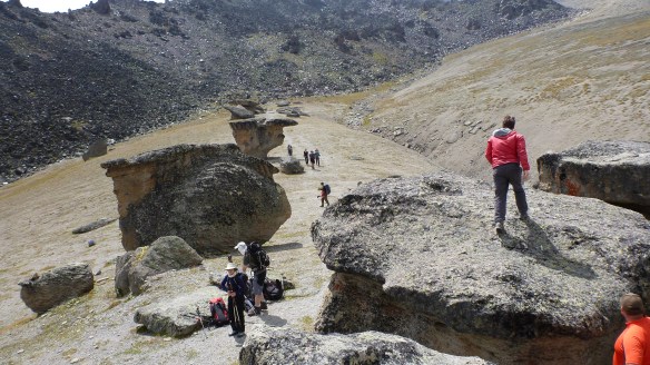 Climbing on top of the rocks for a better view of our surroundings.