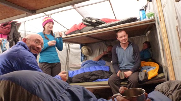 Afternoon tea and a debrief of what tomorrow might bring - good hut times :)