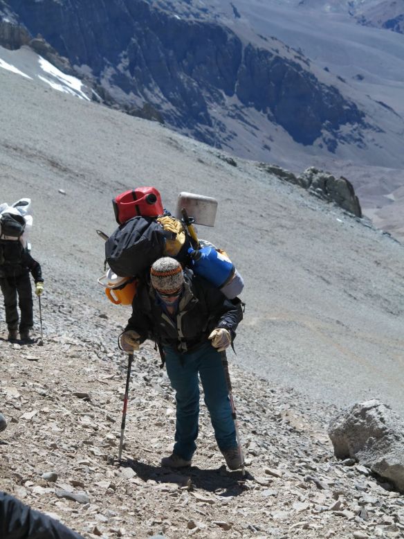 A porter passes us on the way up - we didn't have them of course, and I didn't envy them at all!