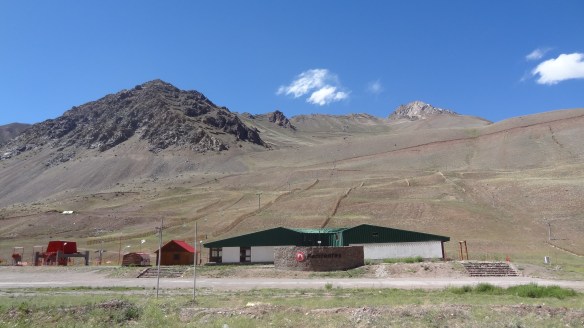 The ski lifts (no longer used) in front of the hotel. The top of these slopes must have been close on 4,000m, shame about the lack of snow.