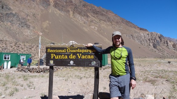 At the trailhead on the Guanacos route to Aconcagua.