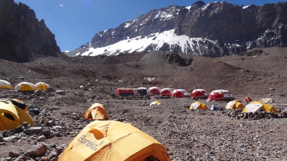 My tent pitched at Plaza Arentina looking up the valley, where we'd head in a days' time.