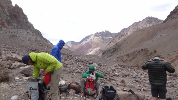 We didn't expect to be in down jackets for the trek out, but it made it easier really overall, as it was cool and windy, if a bit dusty.