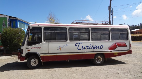 Our bus for Titicaca (and beyond, as they say) - a rickety old thing but it served us well.