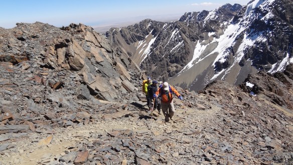 The final slog up the summit ridge.