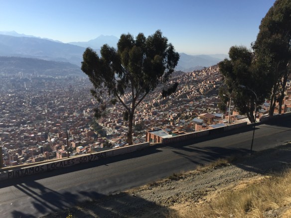 First view down into La Paz itself from El Alto, at 4,100m