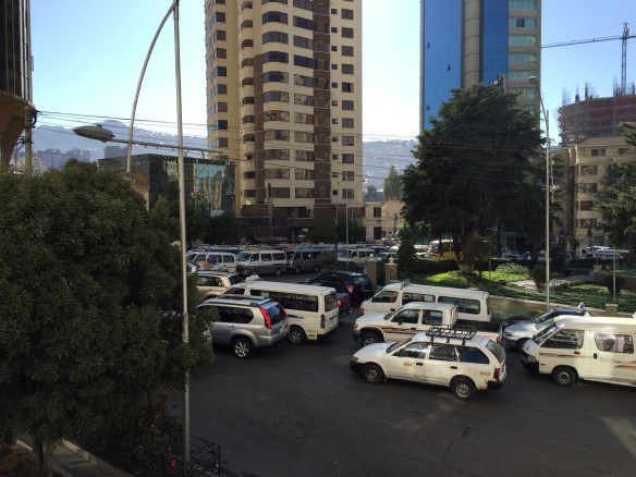 View from my hotel, early morning, this in the very heart of the city.