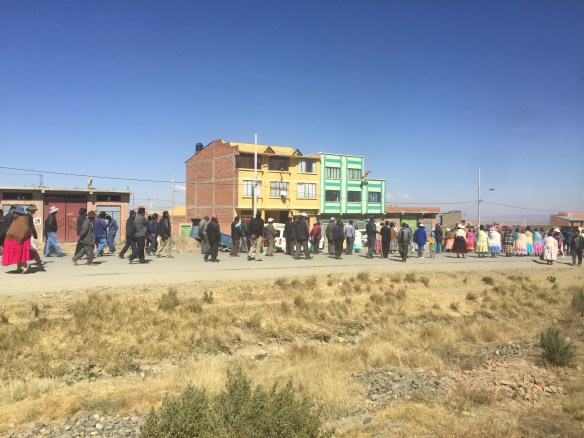 The start of the Independence Day parade which halted our progress.
