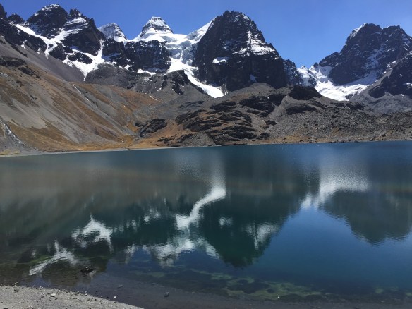 On our way into Condoriri Base Camp - this lake is at 4,600m.