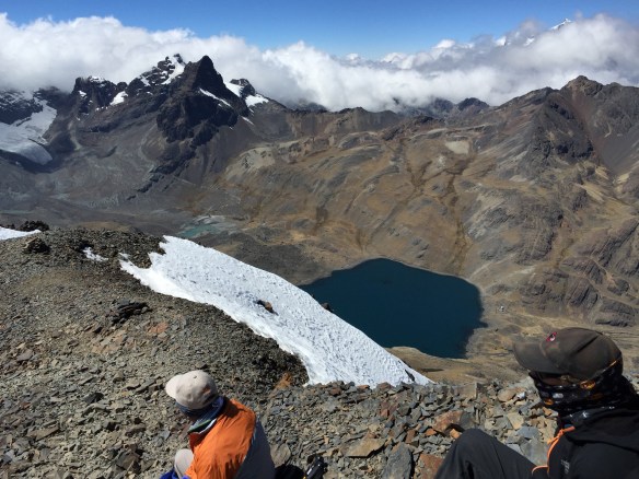 If you zoom in you'll see base camp down there by the lake a long way below.