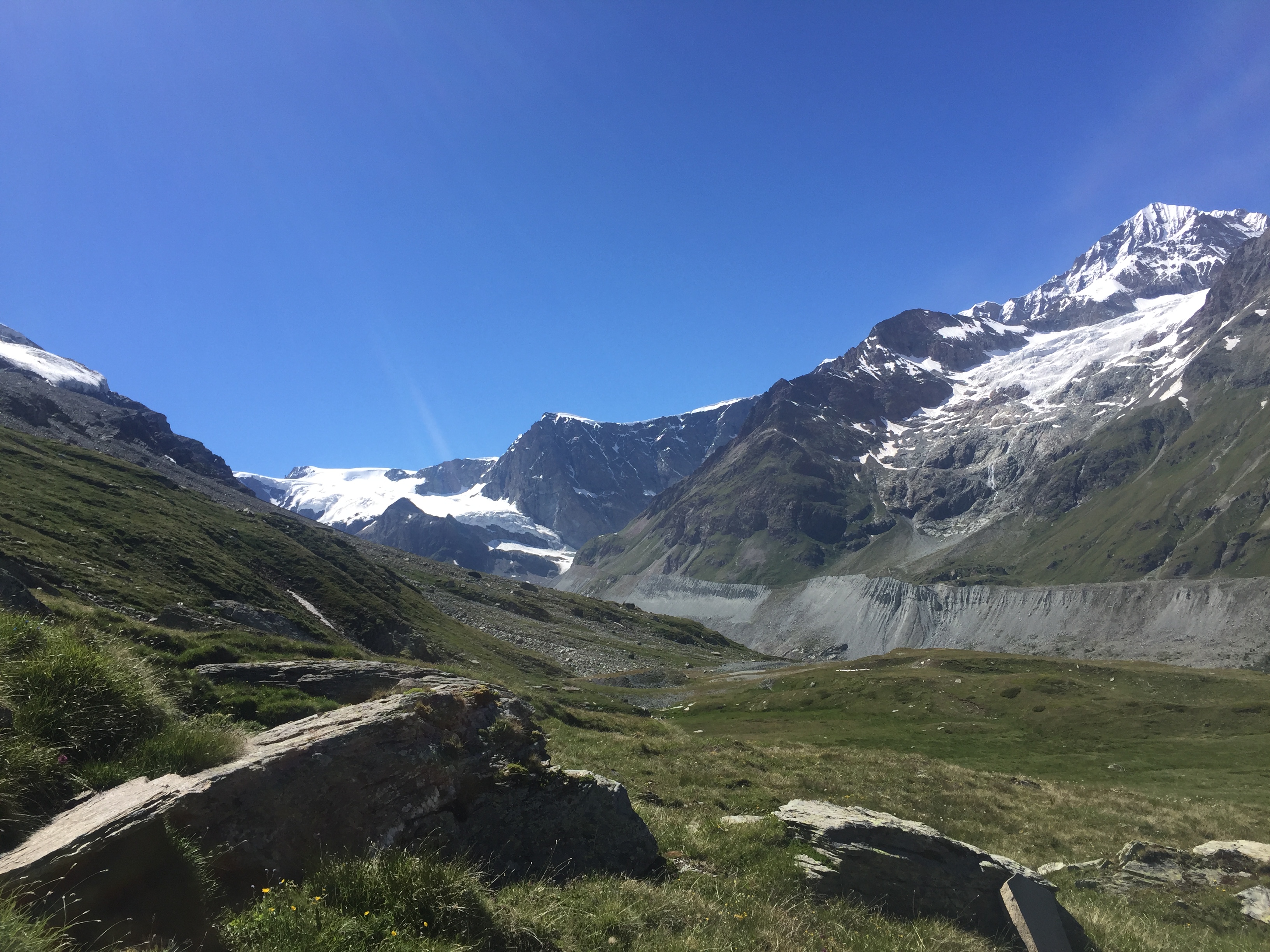 Near Stafel - the Schonbielhutte in the far distance.
